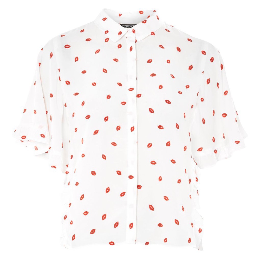 Topshop Lip Print Shirt